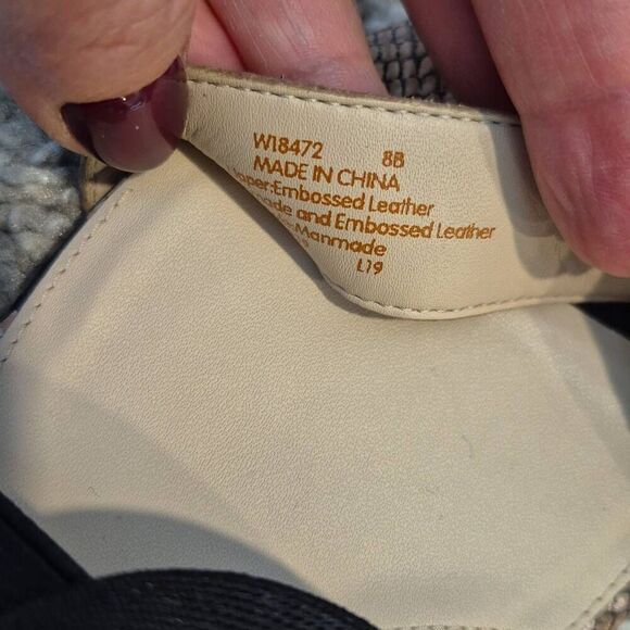 Cole Haan Women’s 8 Aniston Elastic Black Snake Print Leather Heels Sandals - Picture 5 of 8